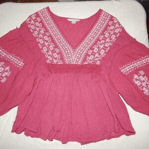 American Eagle Bohemian Peplum Top